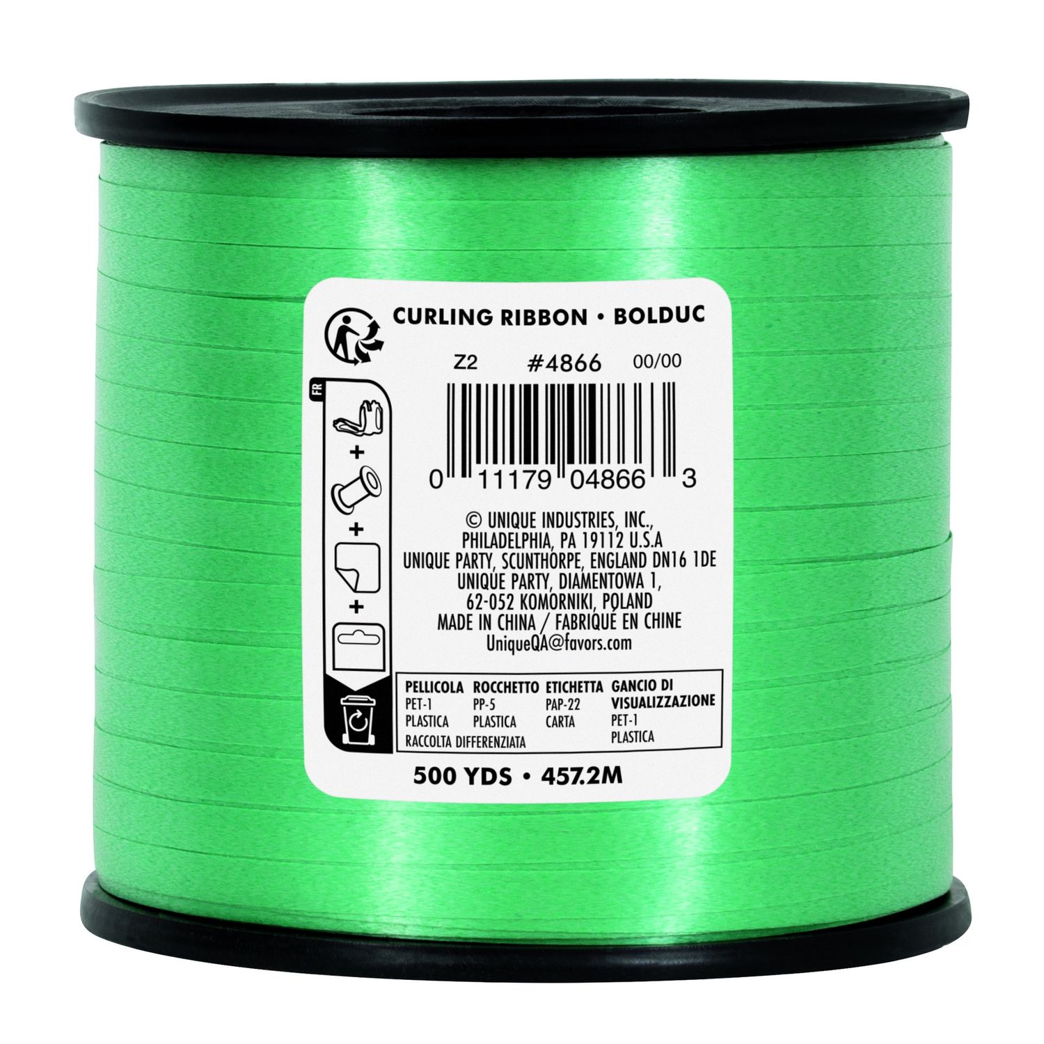 Green Curling Ribbon 500 Yrd