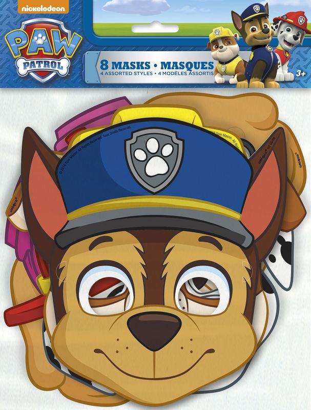 Paw Patrol Party Masks 8ct