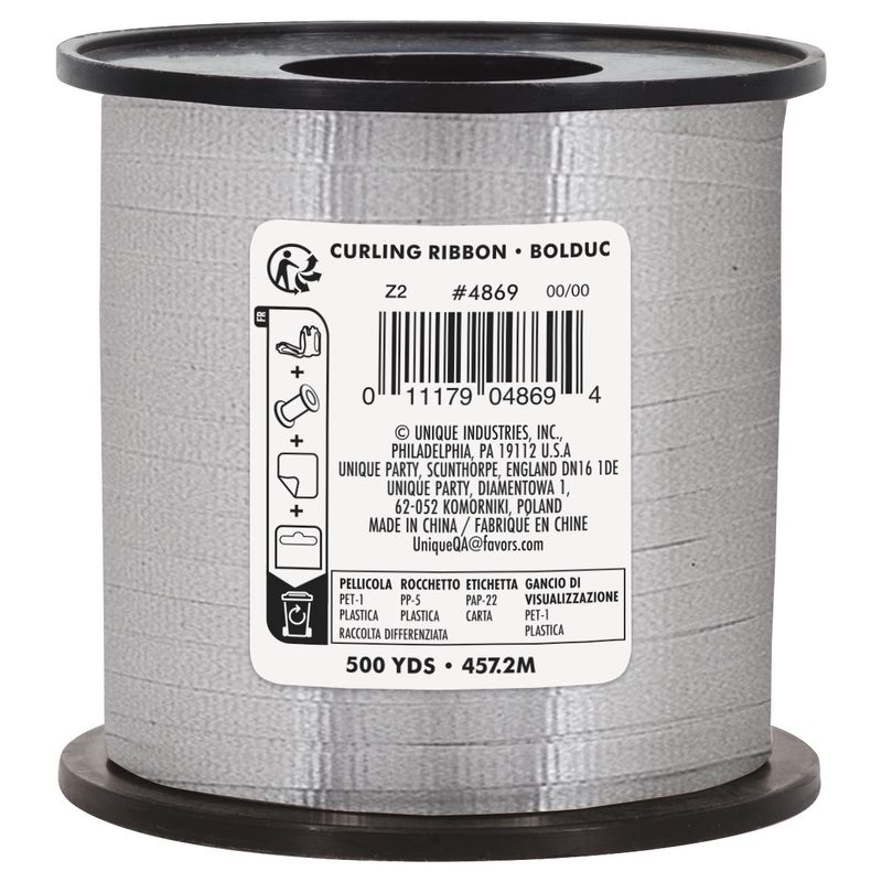 Silver Curling Ribbon 500 Yrd