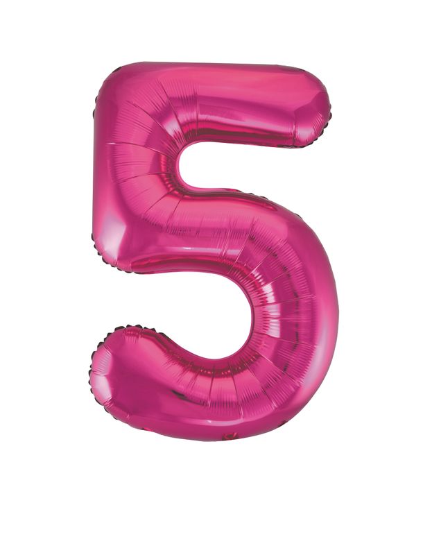 34" 1 Qty Num 5 Pink Foil Ballon