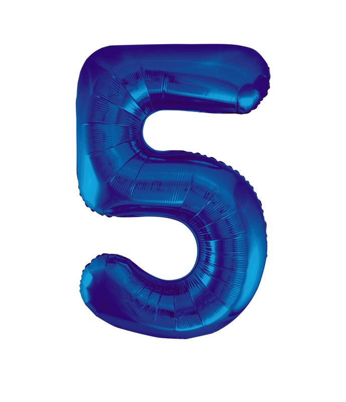 34" 1 Qty Num 5 Blue Foil Ballon