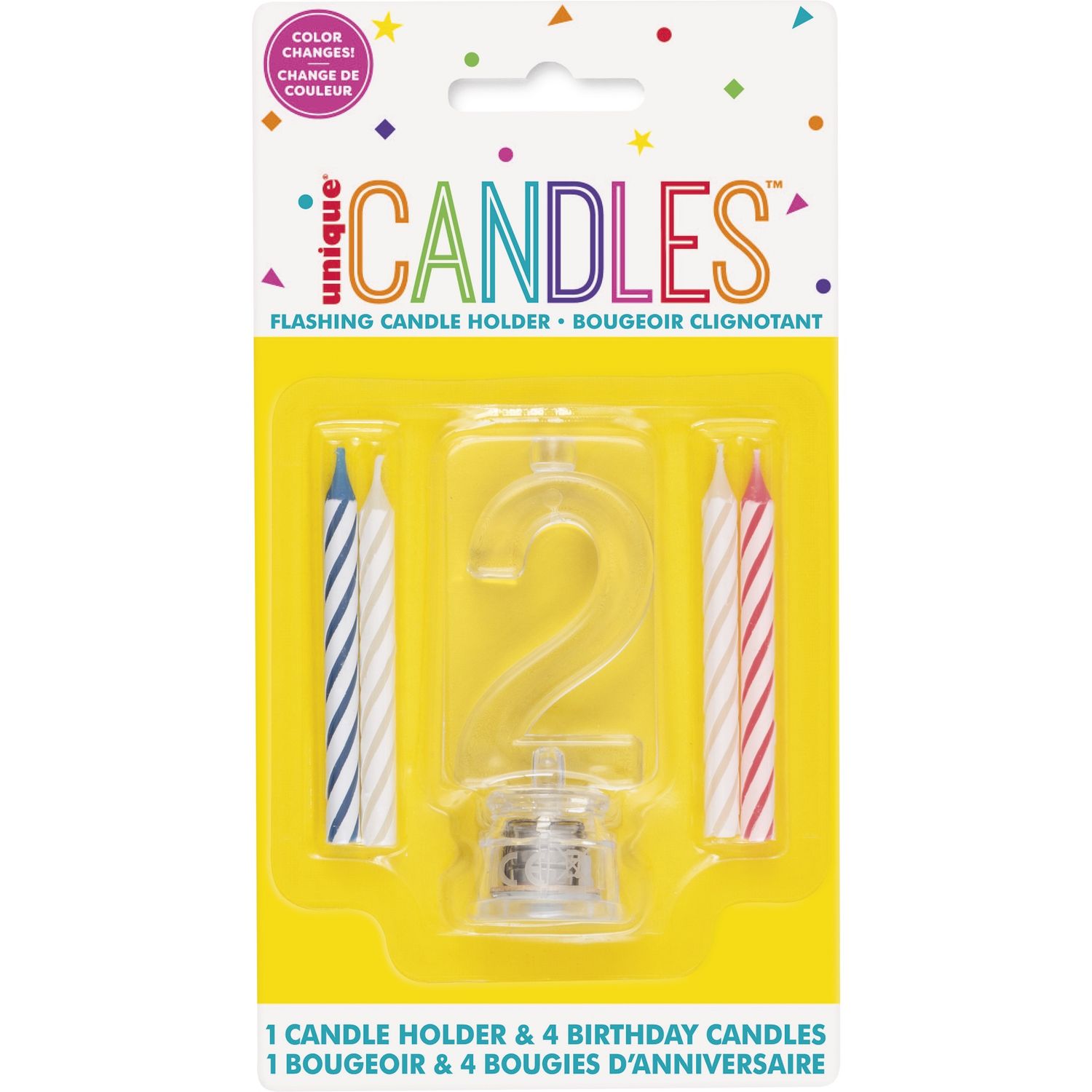 Num. 2  Flashing Candle Holder W/Birthday Candle