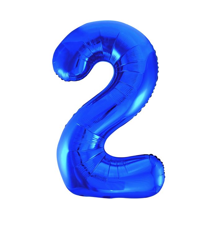 34" 1 Qty Num 2 Blue Foil Ballon