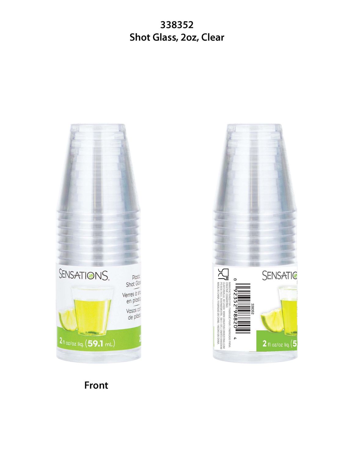 Shot Glasses 2oz Clear  20pc