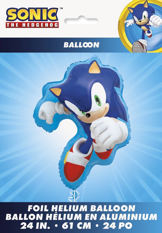 Sonic Shaped 24" Giant Foil Balloon  Packaged