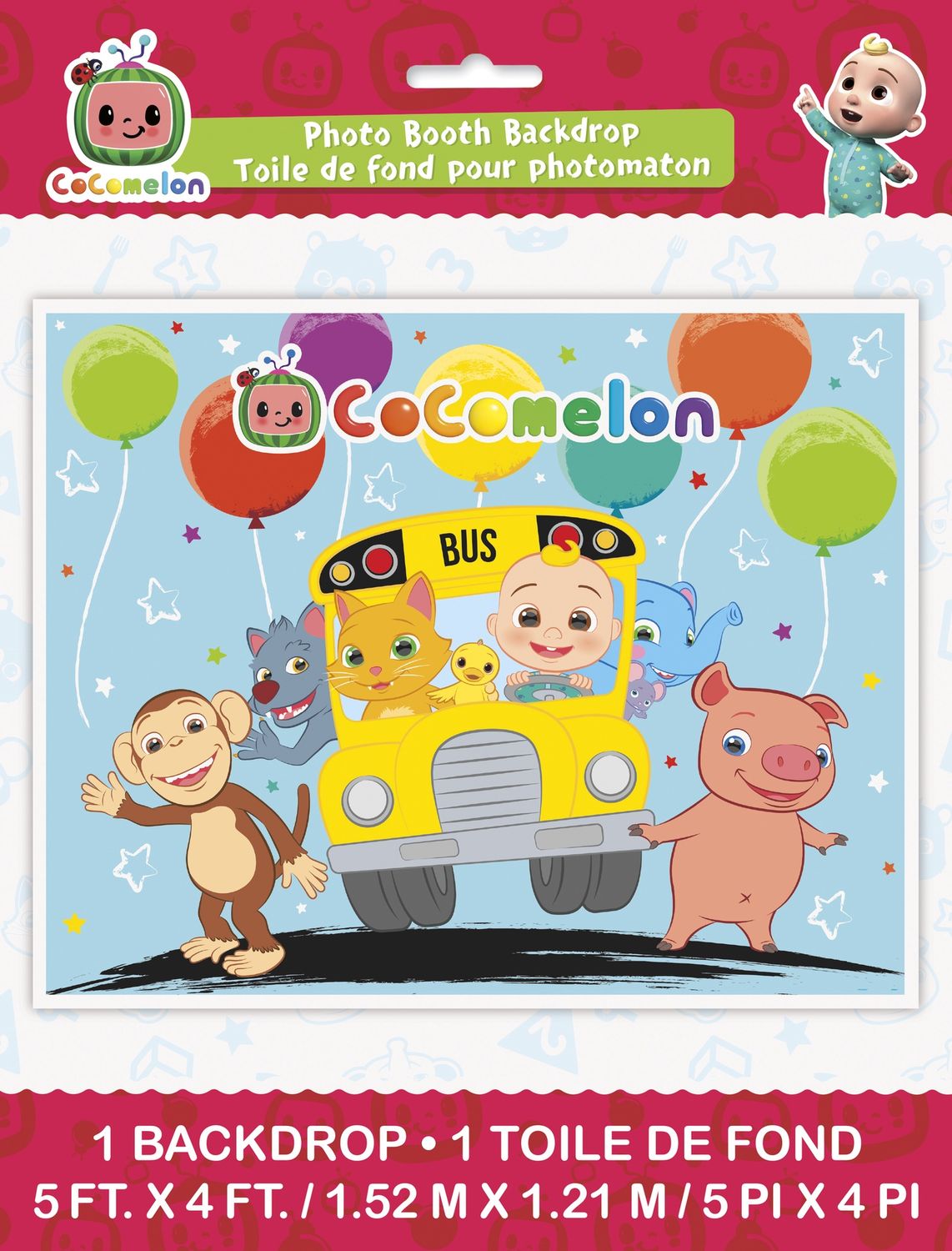 Cocomelon Photo Booth Backdrop  60"x48"