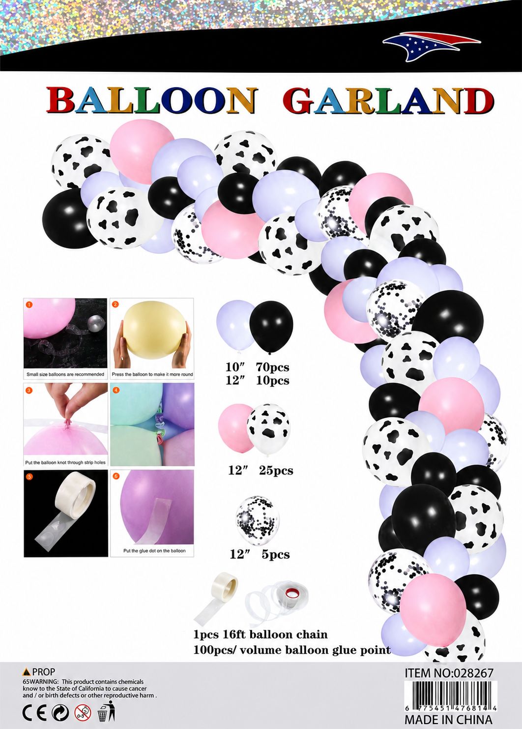 Cow Balloon Garland kit