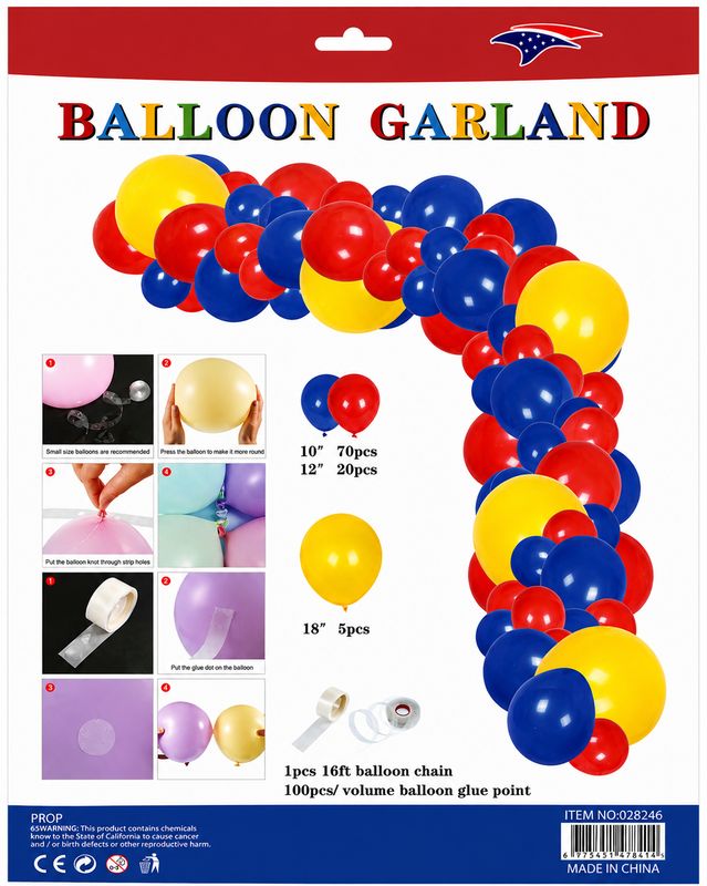 Blue/yellow/red Balloon Garland Kit