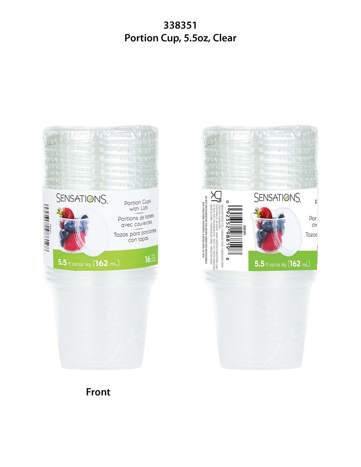Plastic Portion Cup W\lid 5.5oz 16ct