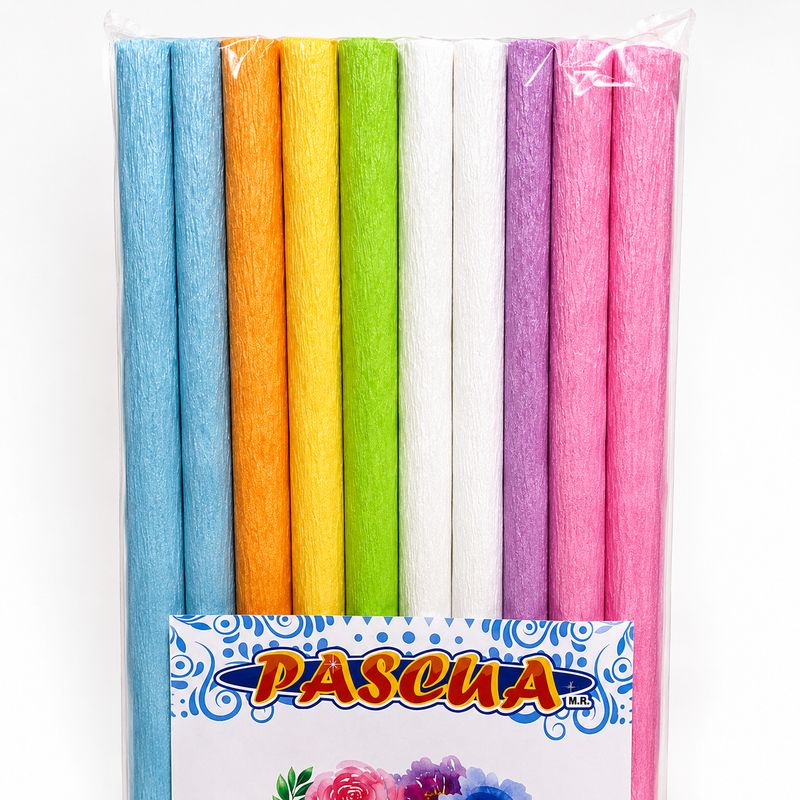 Crepe Paper Perla Premium Mix 10 Rolls  of 79x20 Inches ( Pascua )
