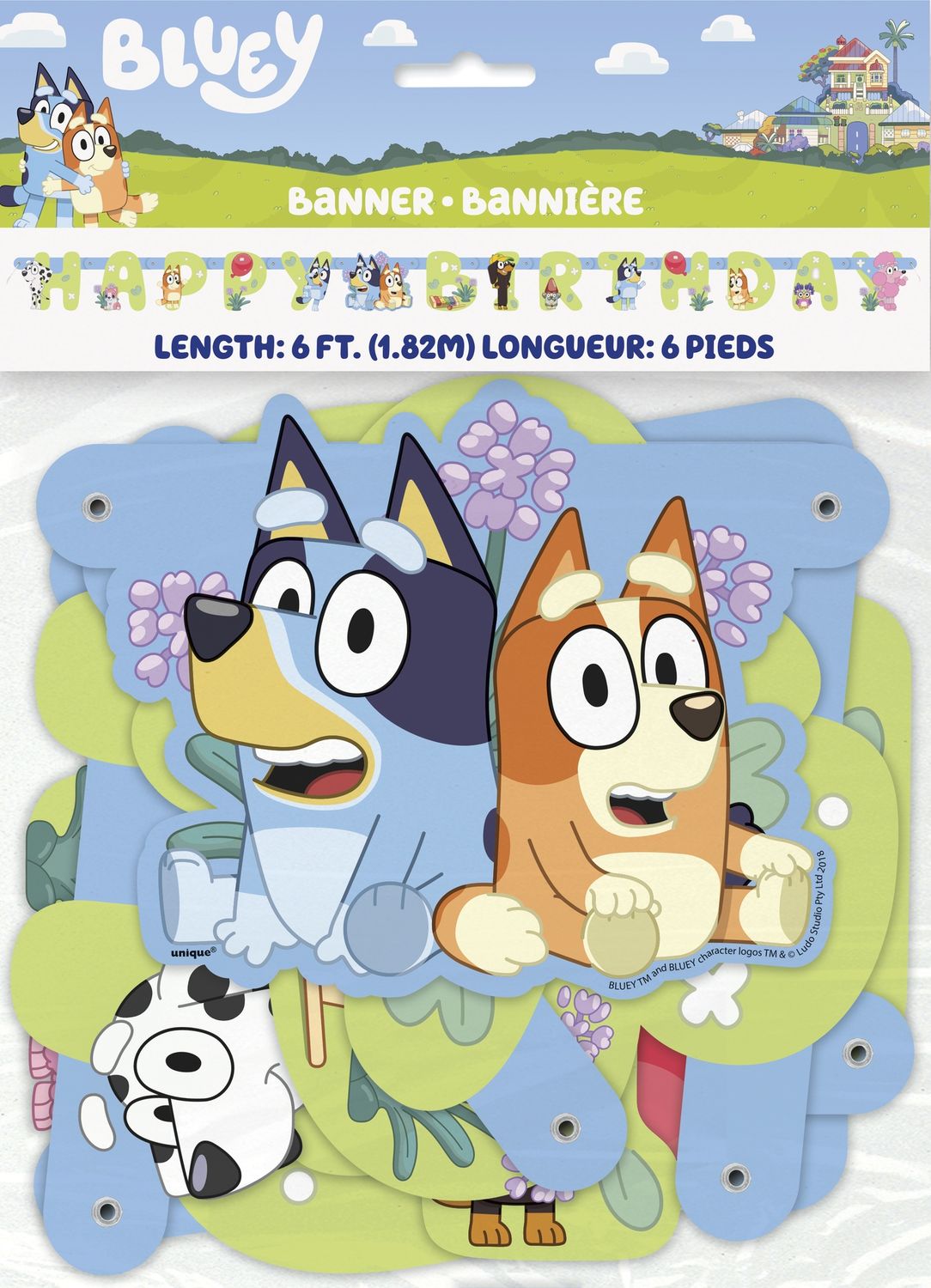 Bluey "Happy Birthday" Jointed Banner 6 ft