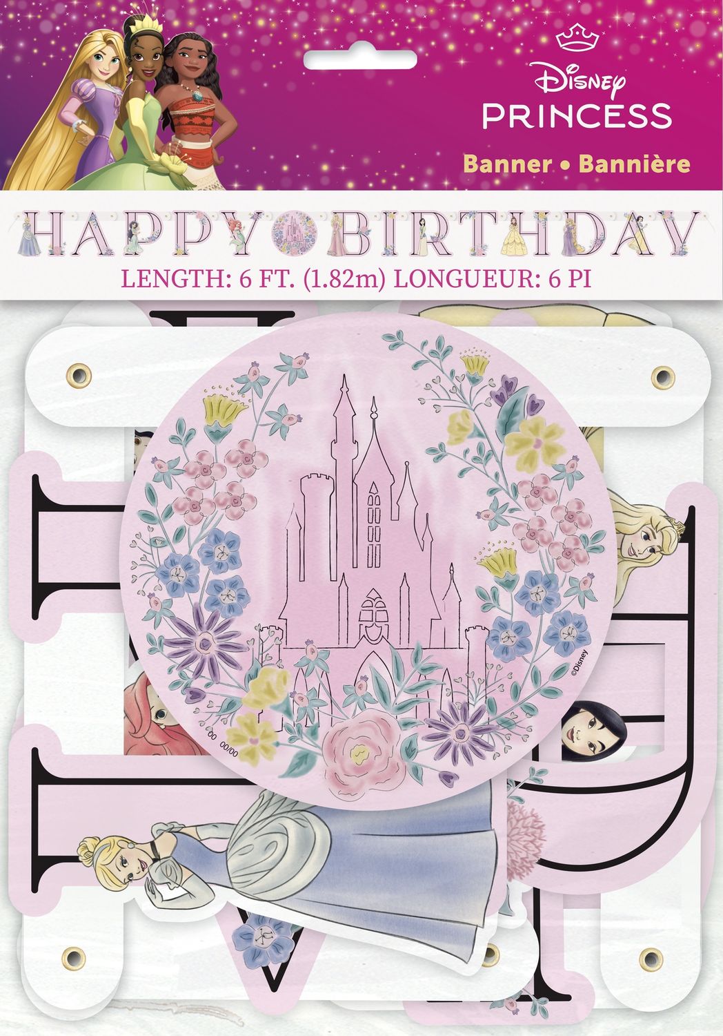 Princess "Happy Birthday" Jointed Banner  6 ft