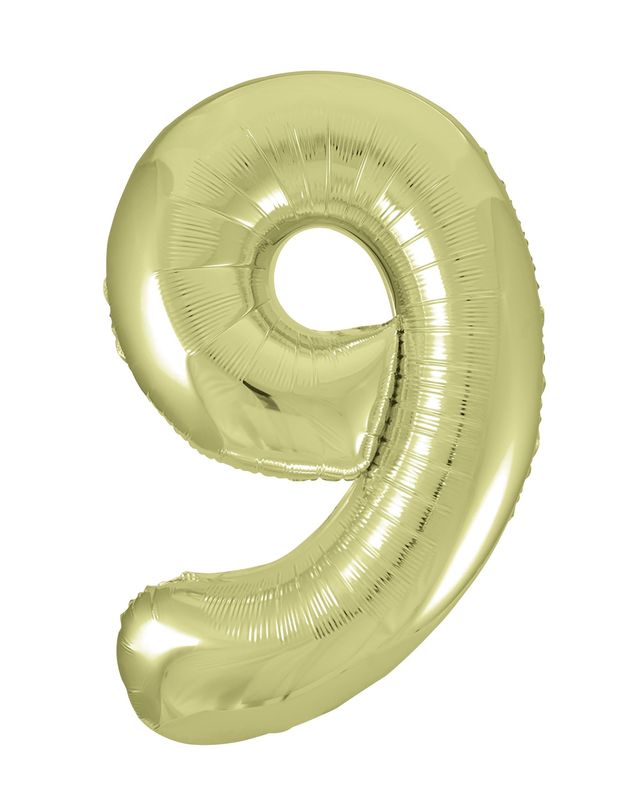 34" 1 Qty Num 9 Gold Foil Ballon