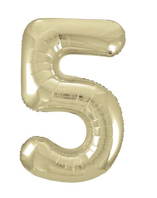 34" 1 Qty Num 5 Gold Foil Ballon