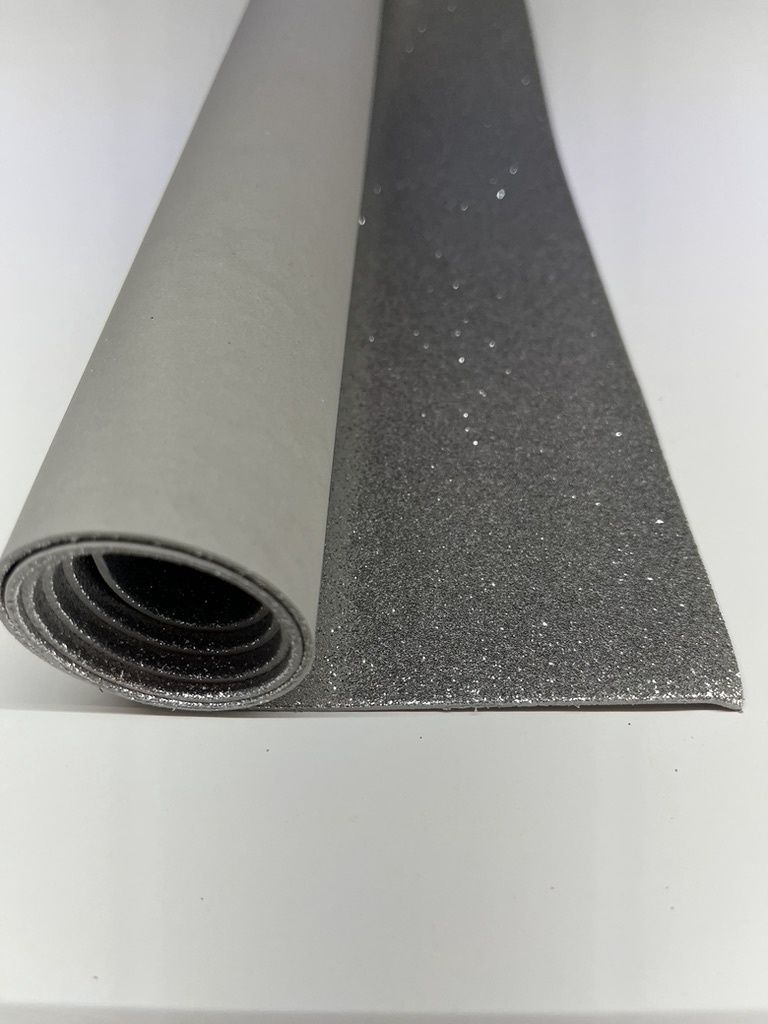 Pliego Fomi Glitter / EVA Foam 1ct, COLOR: PLATA / SILVER