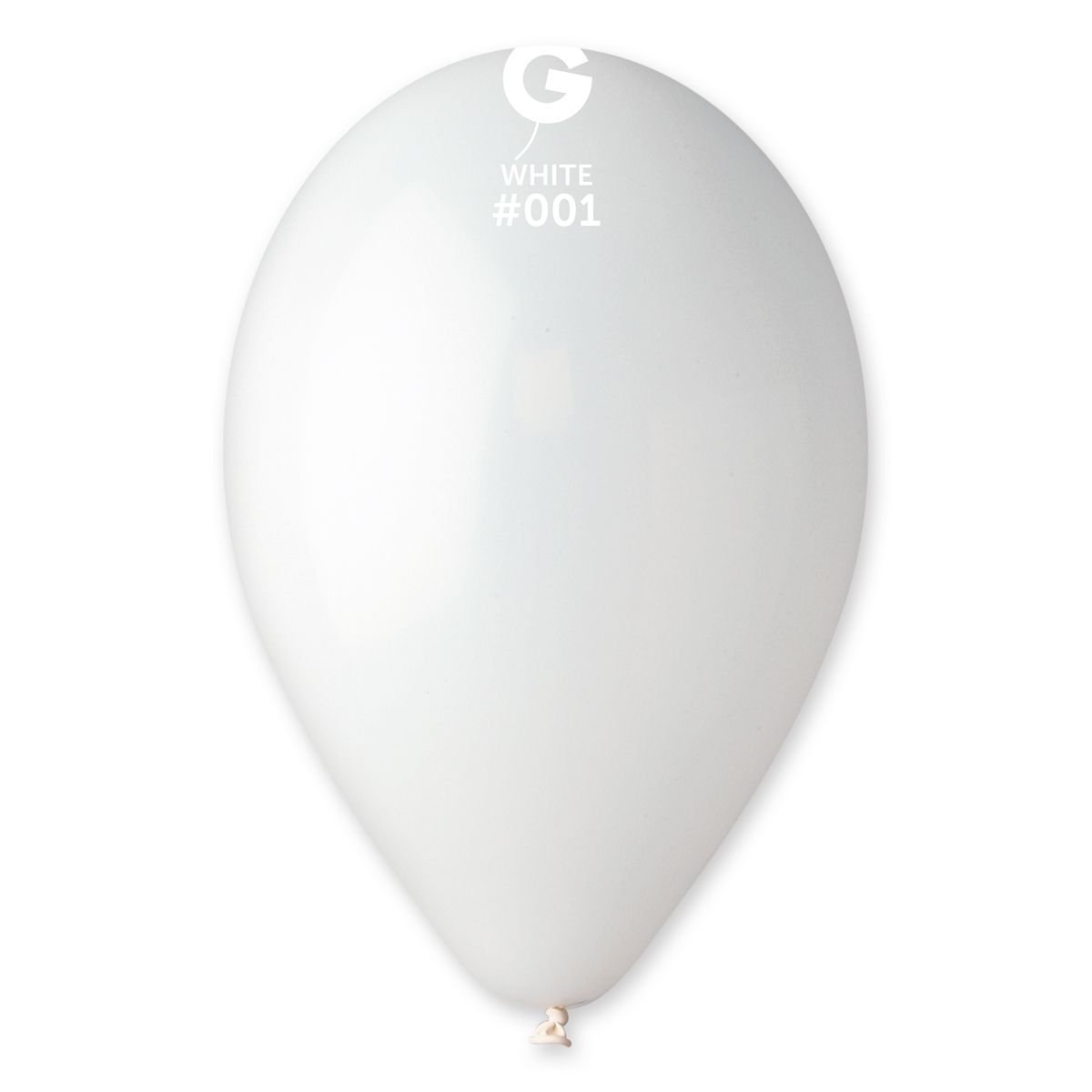 Gemar Balloons 12" Standard Colors 50pcs, COLOR: #001 White 110104