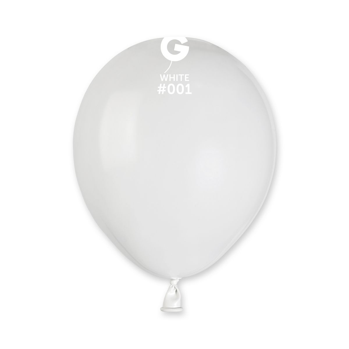 Gemar Balloons 5 in Standard Colors 100pcs, COLOR: #001 White 050110