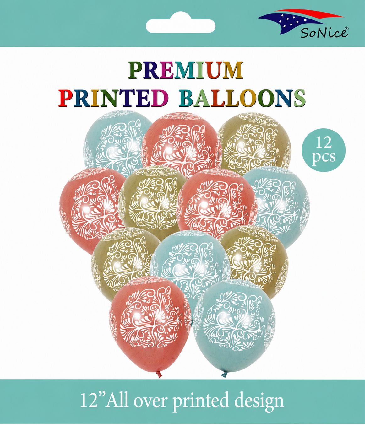 Talavera Art Flowers latex Balloons 12pcs