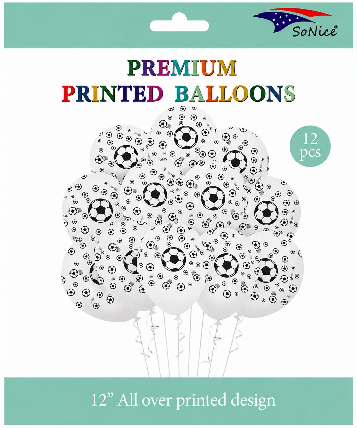 Soccer Latex Balloons 12 pcs