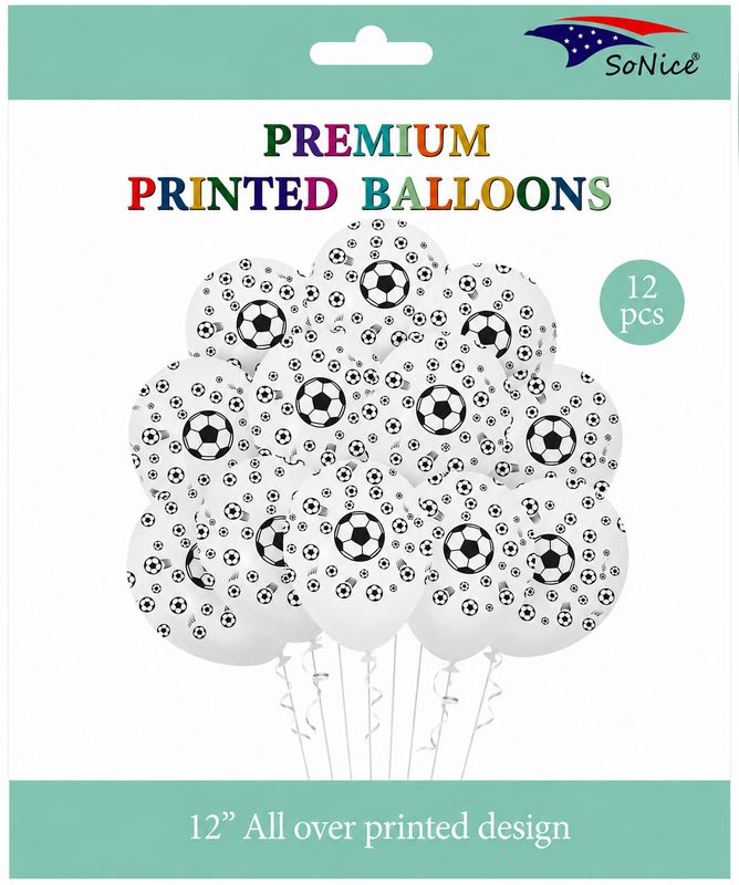 Soccer Latex Balloons 12 pcs