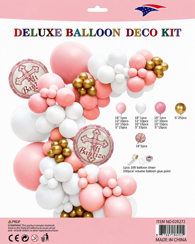 Bautizo Pink Nina  Balloon Garland Kit