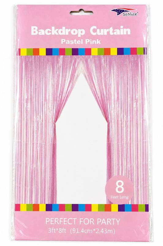 Foil Curtain Pastel Pink 3x8