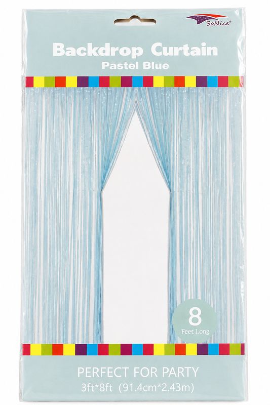Foil Curtain Pastel Blue 3x8