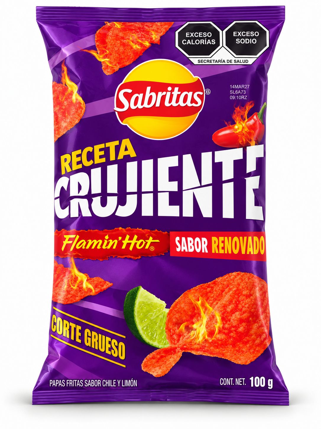 Sabritas Receta Crujientes Flaming Hot 100g