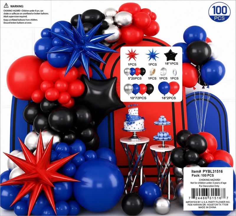 Garland Kit 100pcs Star Blue / Red