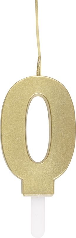 Gold Num 0 Sparkler Birthday Candle