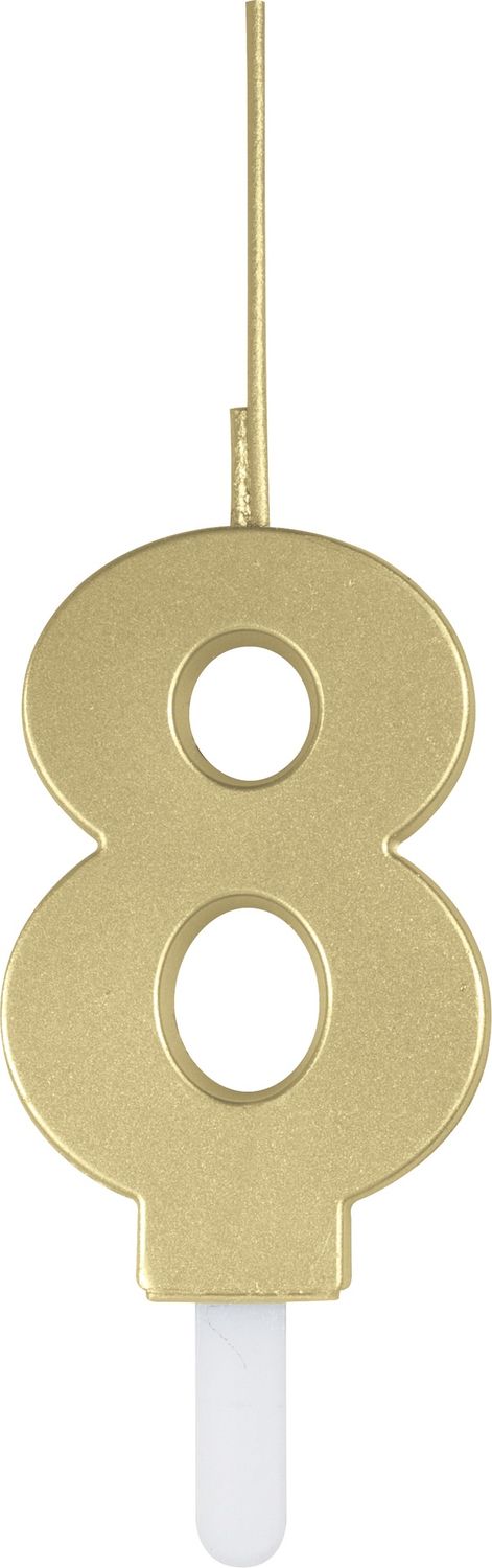 Gold Num 8 Sparkler Birthday Candle