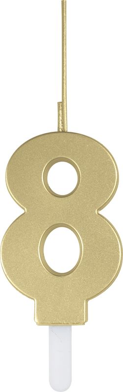 Gold Num 8 Sparkler Birthday Candle
