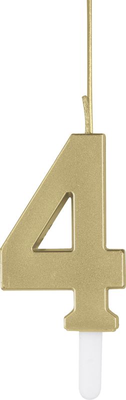 Gold Num 4 Sparkler Birthday Candle