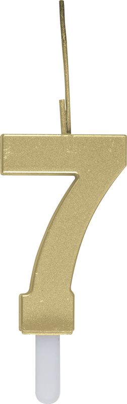 Gold Num 7 Sparkler Birthday Candle