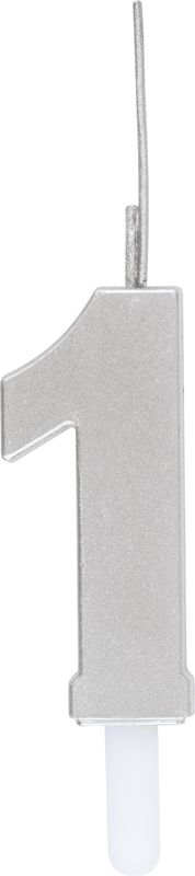 Silver Num 1 Sparkler Birthday Candle