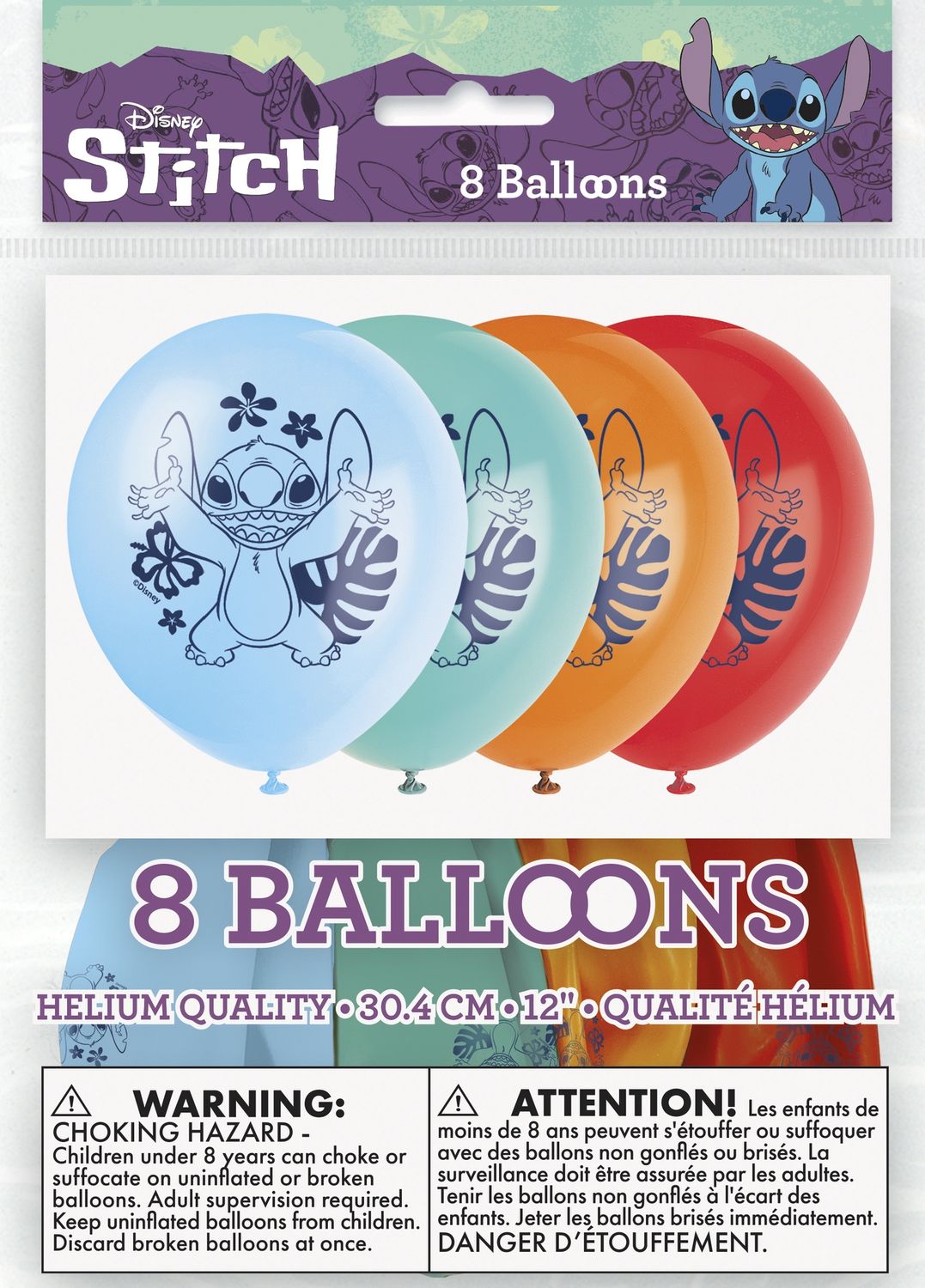 Lilo / Stich 12" Latex Balloons 2s 8pc