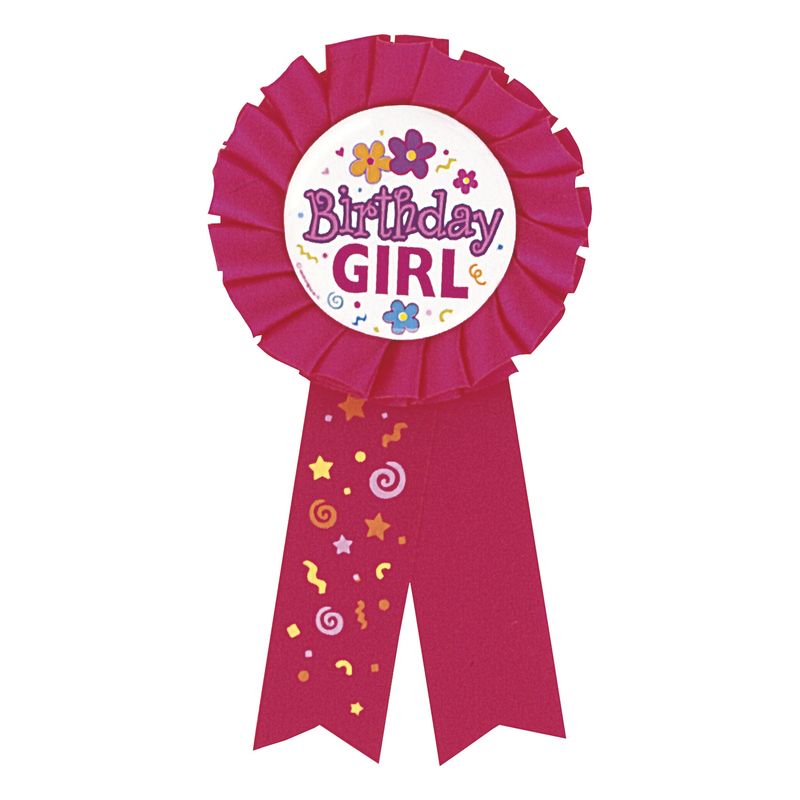 Birthday Girl Award Badge Pink