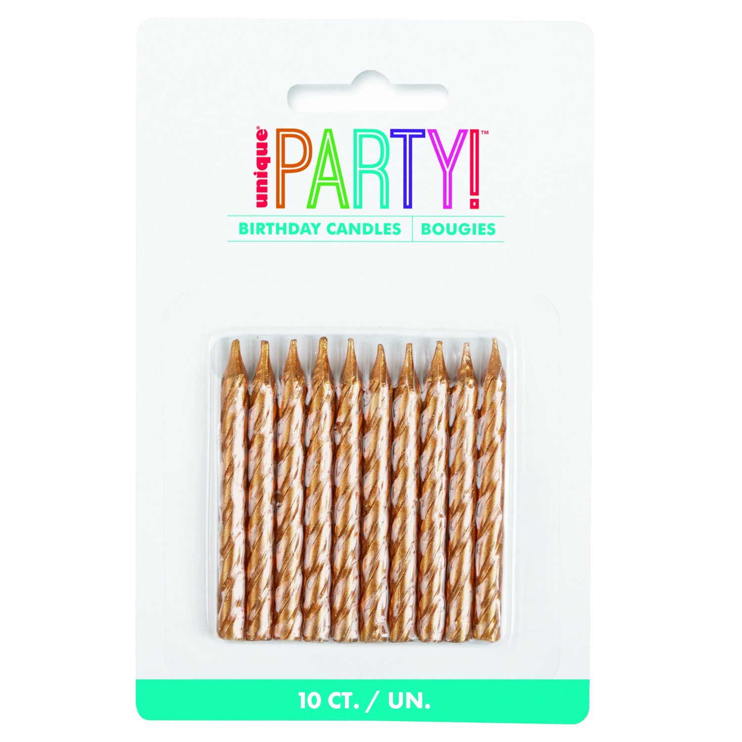 Gold Spiral Birthday Candles  10ct