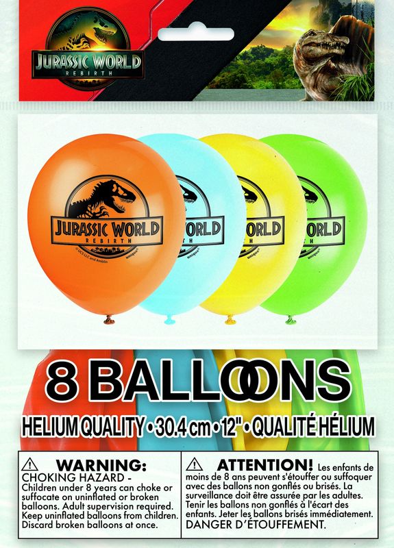 Jurassic World 4 12" Latex Balloons  8ct