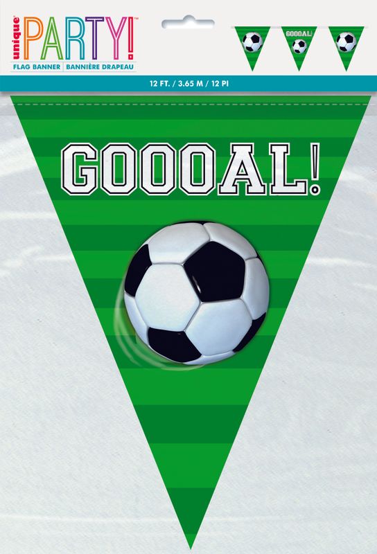 3D Soccer Plastic Flag Banner  12 ft