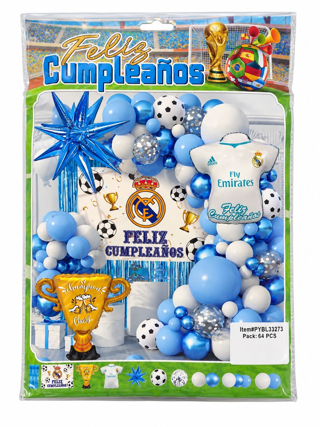 Real Madrid Garland Kit 64pcs - Jersey &amp; Trophy