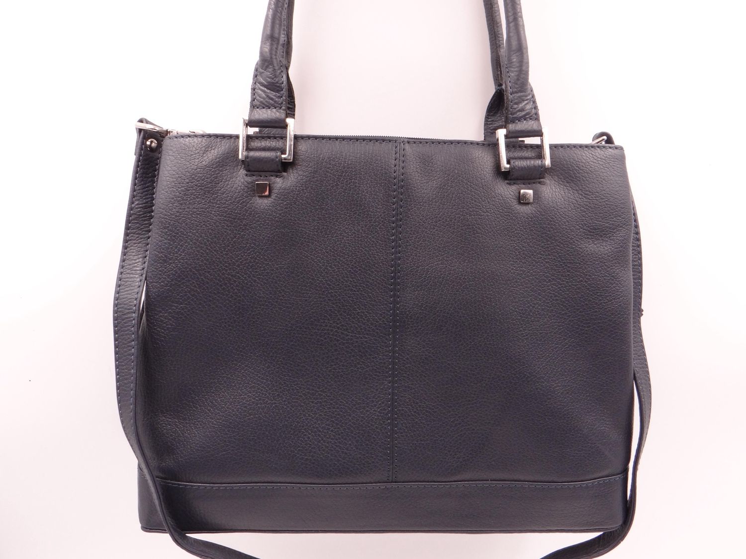 Large Navy Leather Tote Bag YK13