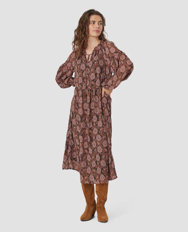 Noa Noa | Nicoline Dress Print | Brown &amp; Pink