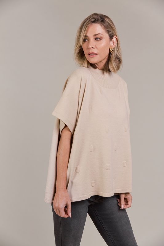 Masa Knit Poncho Ecru