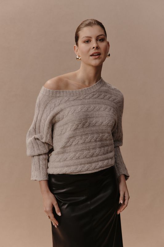 Merano Cable Knit Flax