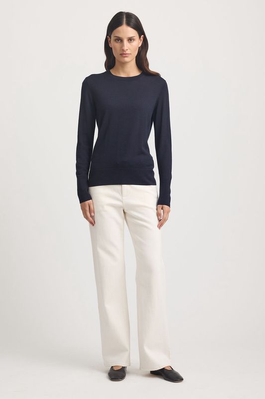 Toorallie | Crew Merino Tee | Navy