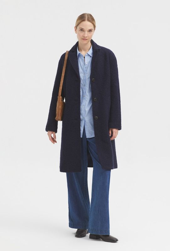 Nice Things | Basic Boucle Coat | Navy