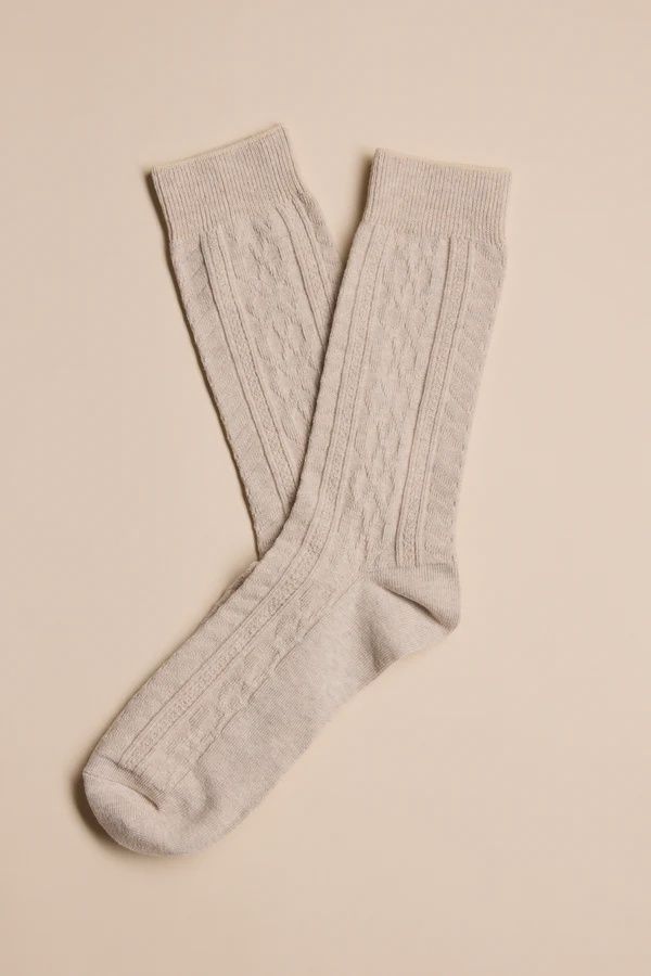 Antler | Cable Sock | Oatmeal