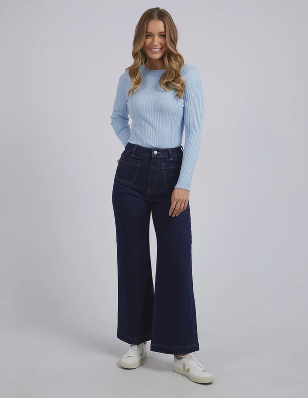 Foxwood | Sarah Wide Leg Jean | Dark Blue