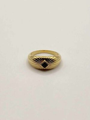 Some | 18k french gold radial w black cz